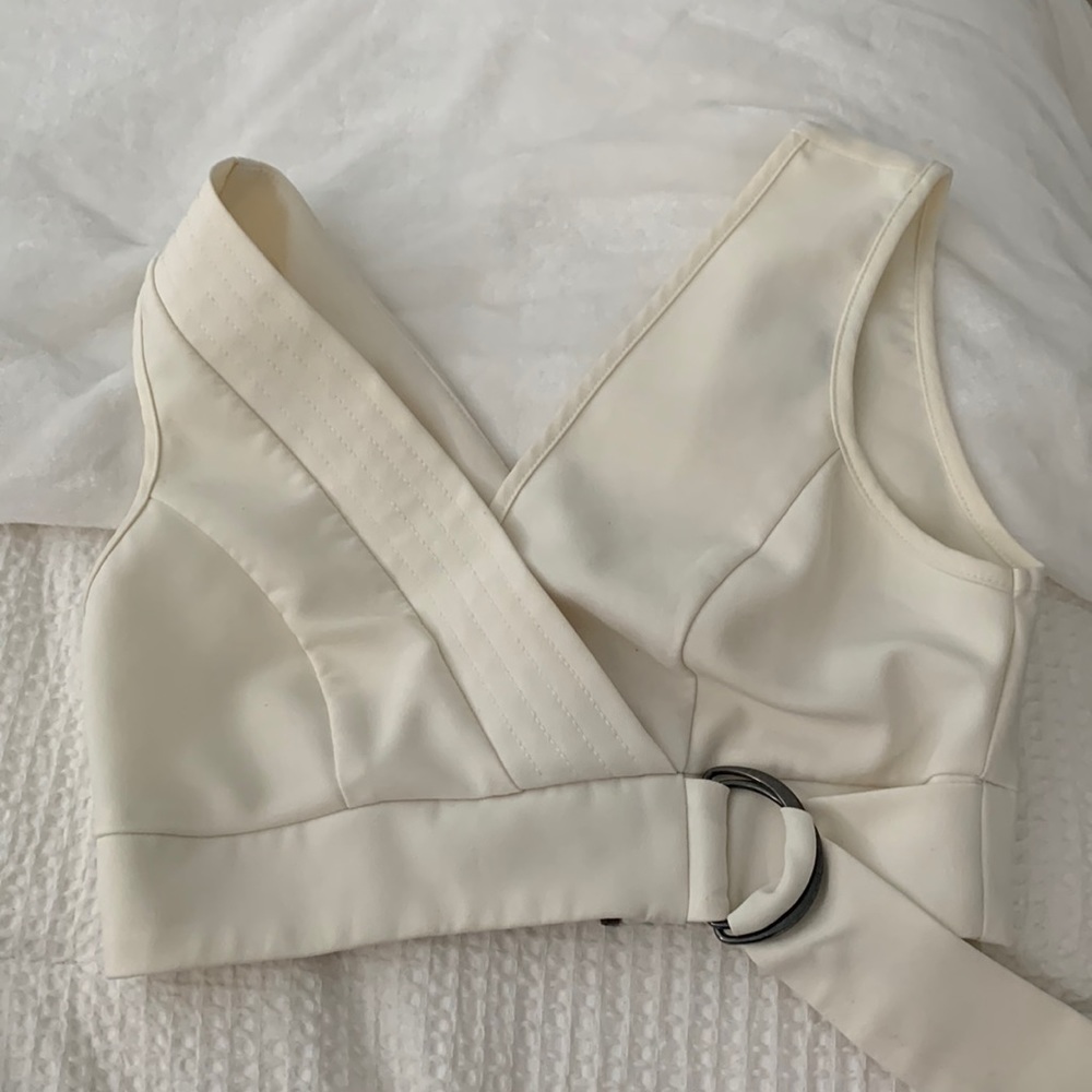 Topshop white crop top